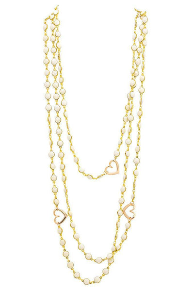 Love Story White Layered Necklace
