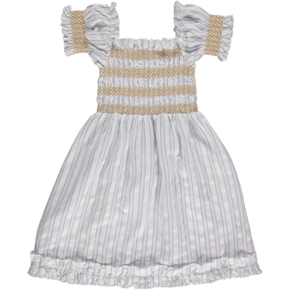 Smocked Stripe Dress Woman Dresses + Skirts Liilu 