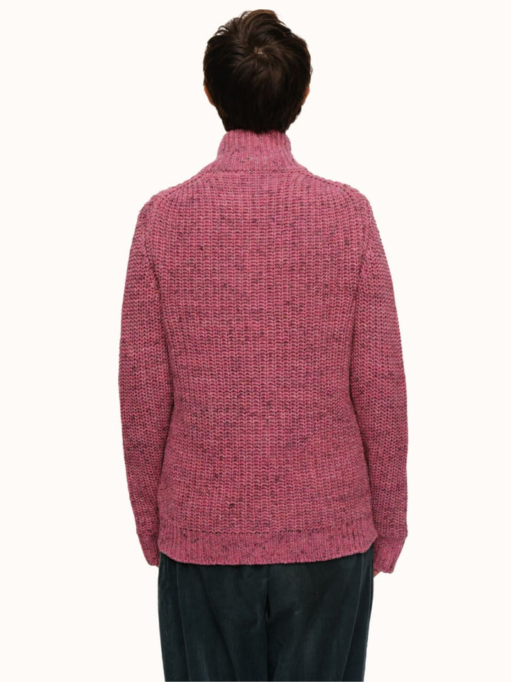 Dave Zip Cardigan - Pink