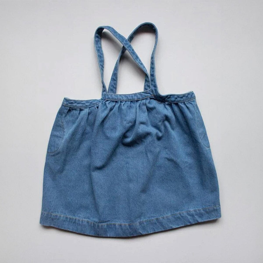 The Oversized Denim Pinafore - Light Denim Dresses + Skirts The Simple Folk 