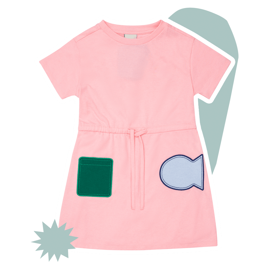 Rose Pink Patch Dress - Rose Pink