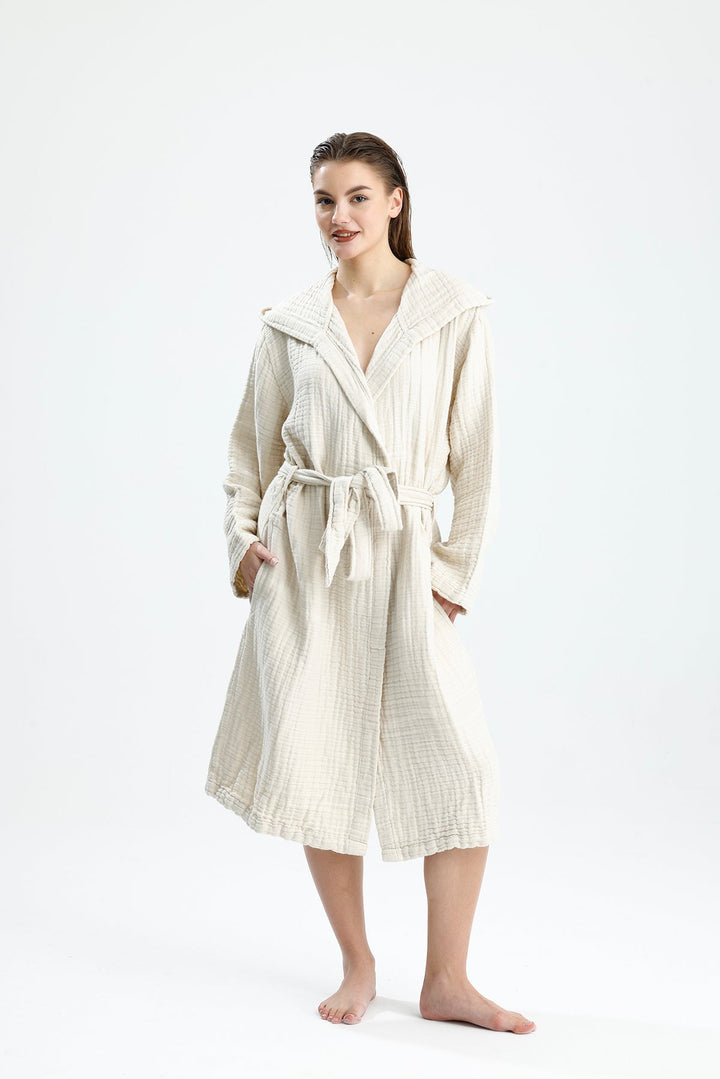 Muslin Beige Bathrobe