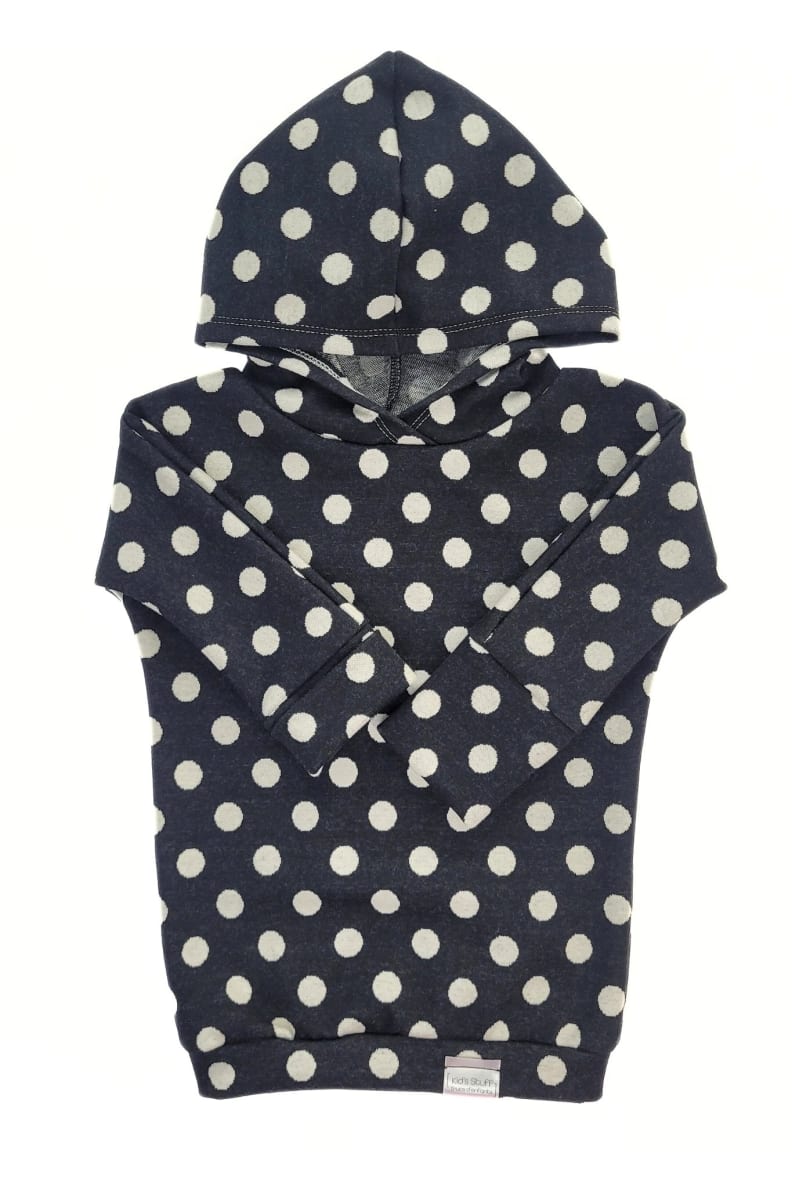 Grow With Me Hoodie - Black + Polka Dots