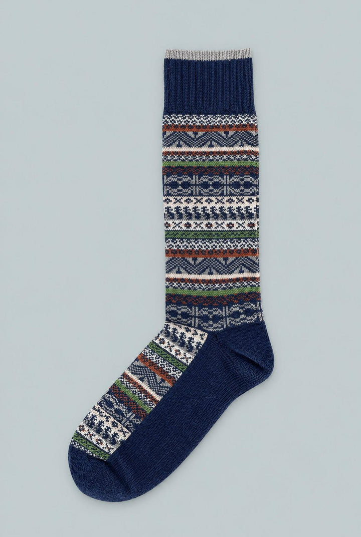 Fair Isle Sock - Blue