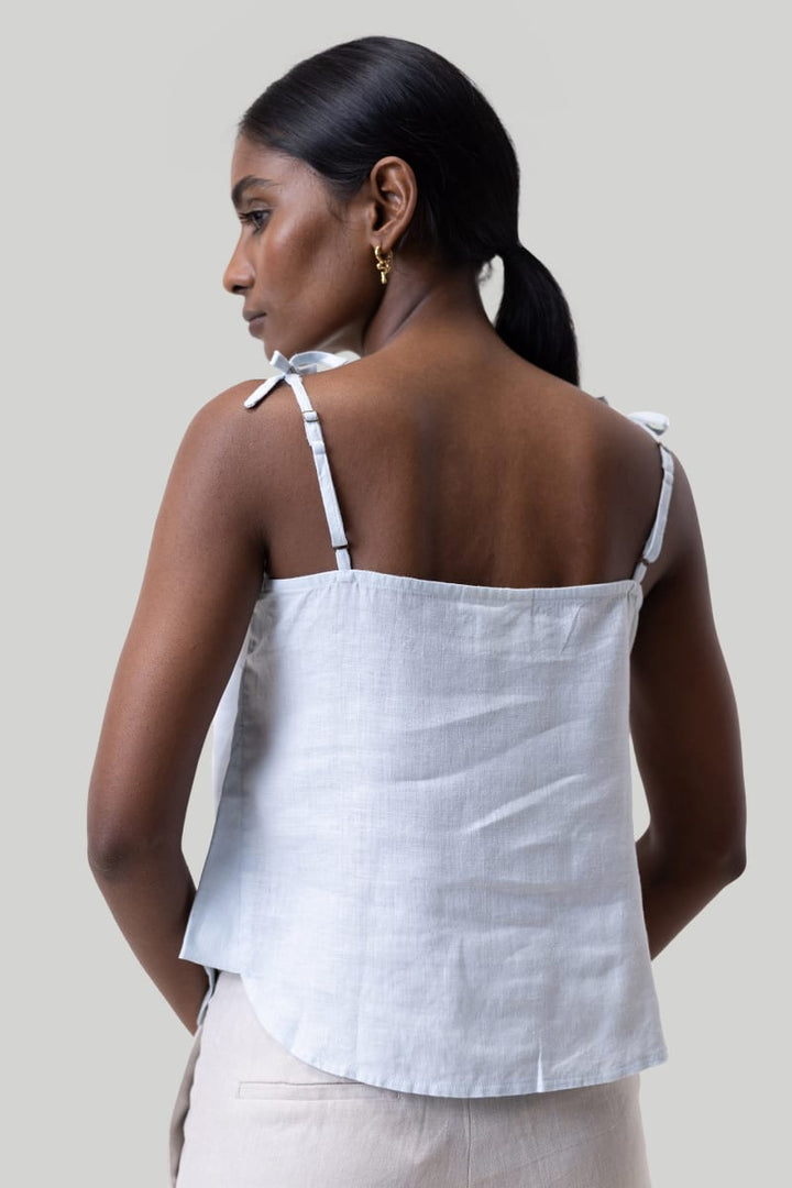 Tie-Up Camisole In Blue - Summer Blue