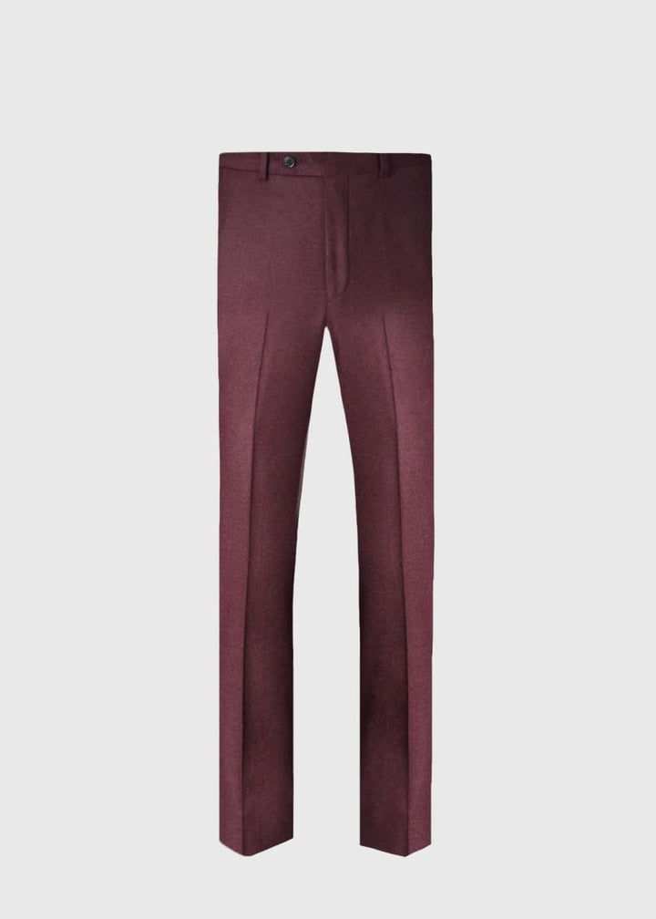 Wool & Cashmere Flannel Trouser In Plum - Plum