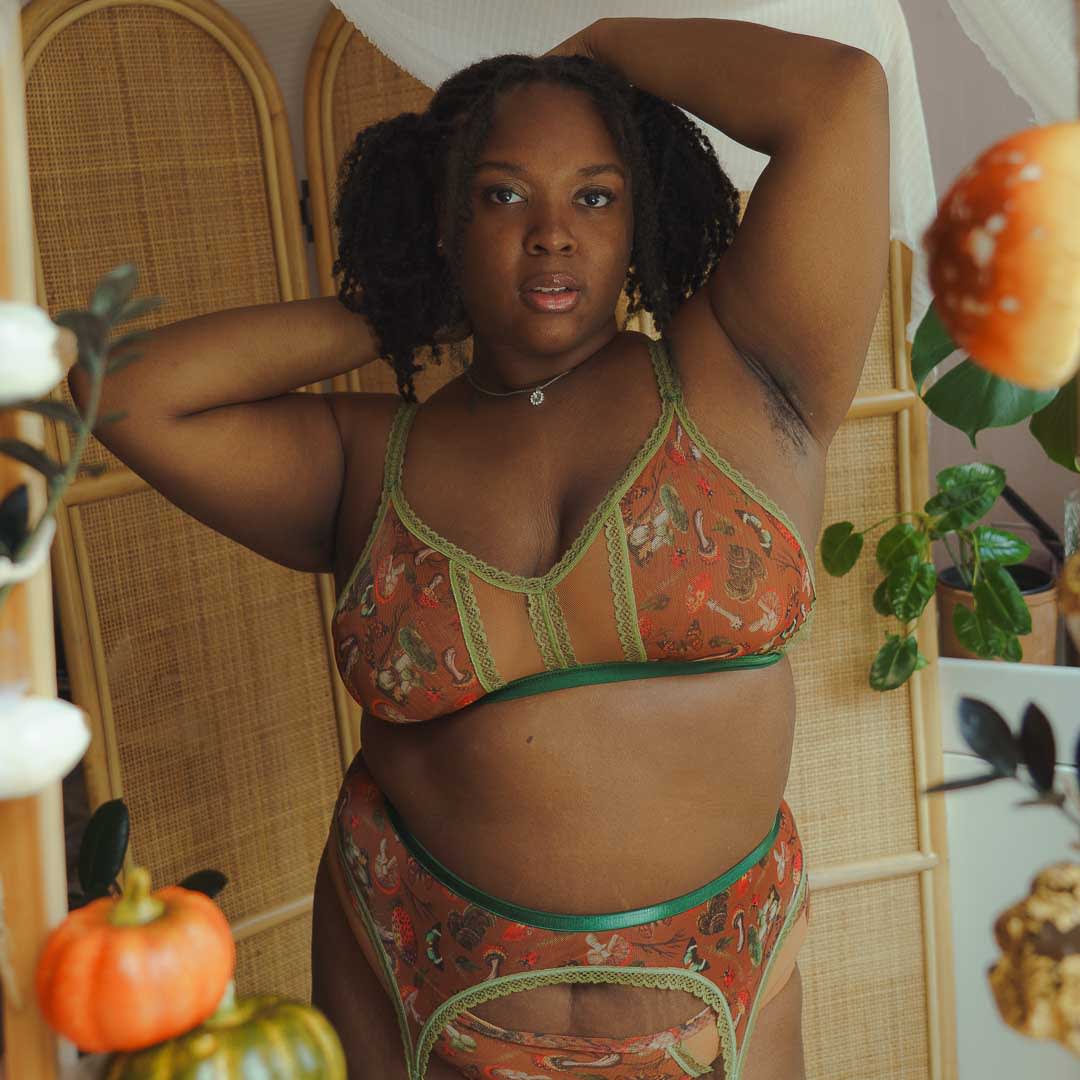 Peekaboo Mesh Adjustable Bralette - Mushroom Fairy