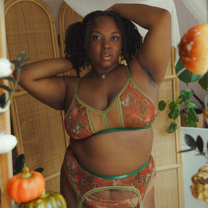 Peekaboo Mesh Adjustable Bralette - Mushroom Fairy