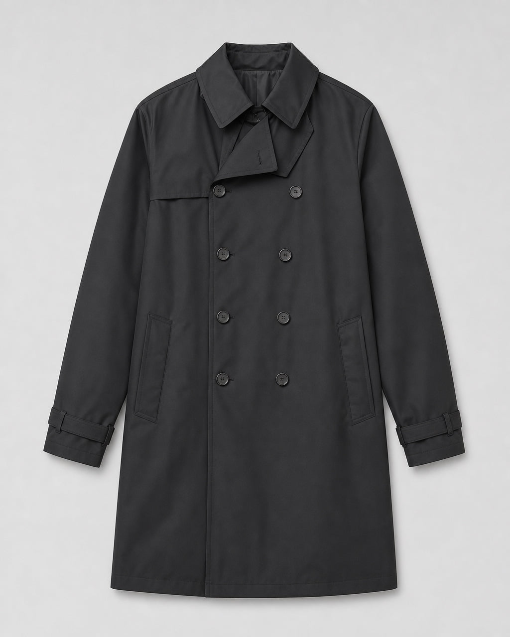 Super 170s Double Breasted Coat - Navy