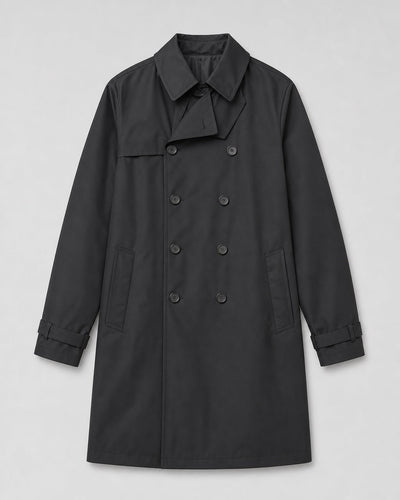 Super 170s Double Breasted Coat - Navy