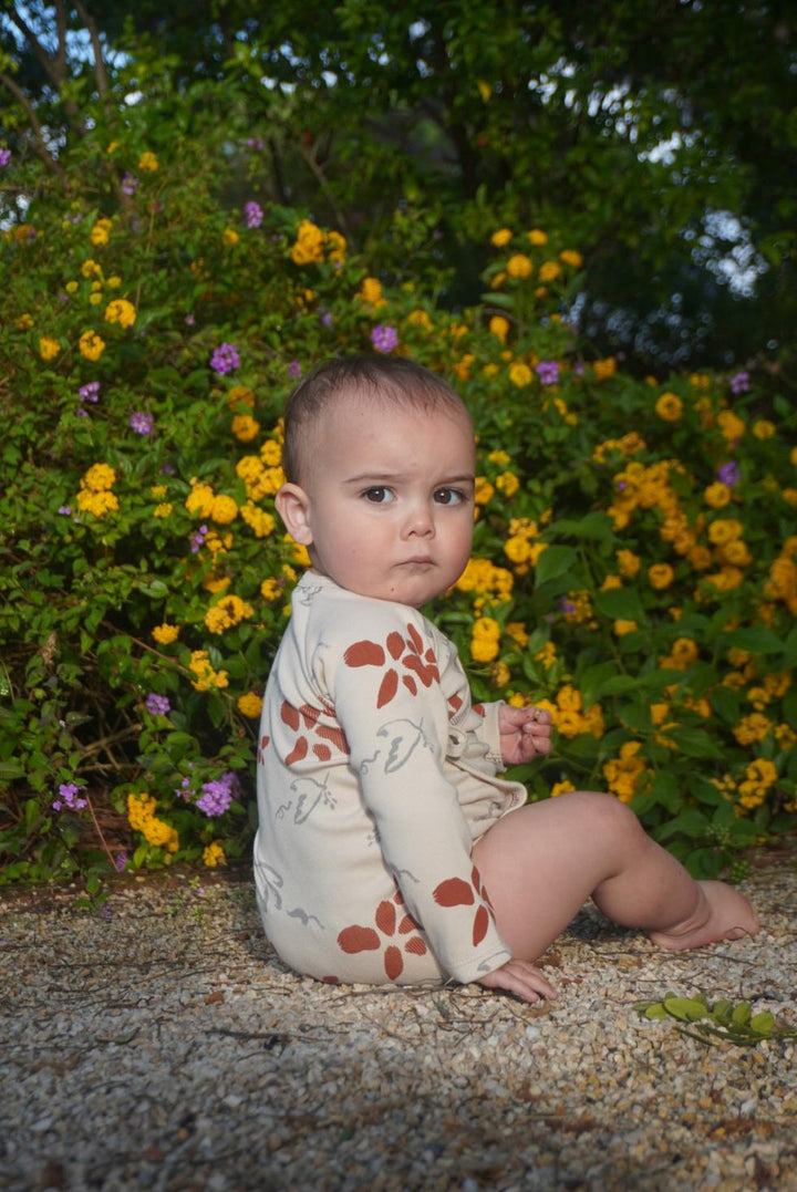 Organic Pima Cotton Kimono Baby Onesie - Peace