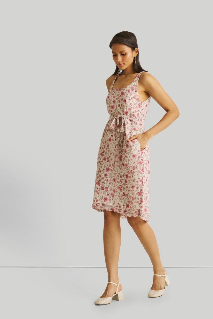 Fitted Knee Length Dress - Petal fusion