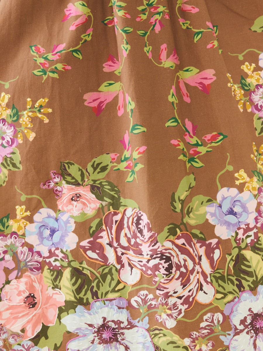 Katherine Dress - Caramel Victorian Floral