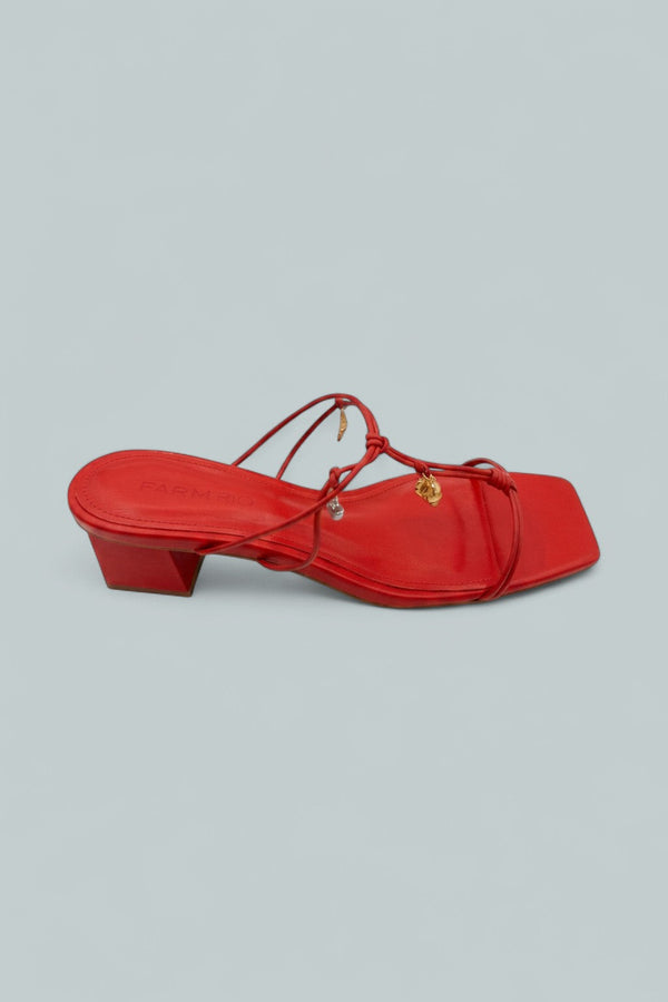 Sea Block Heel Sandals - Scarlet