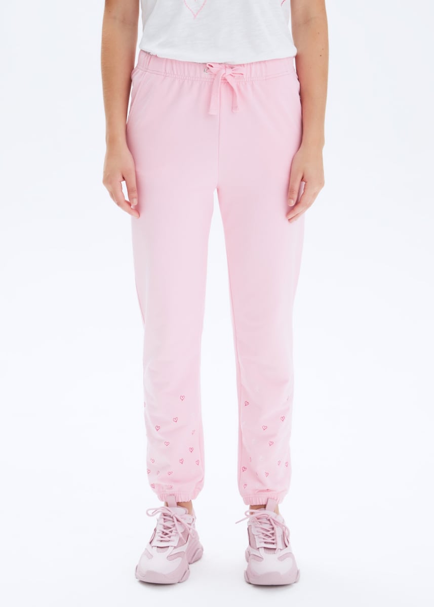 Heart Stitch P.E Sweatpants - Blush