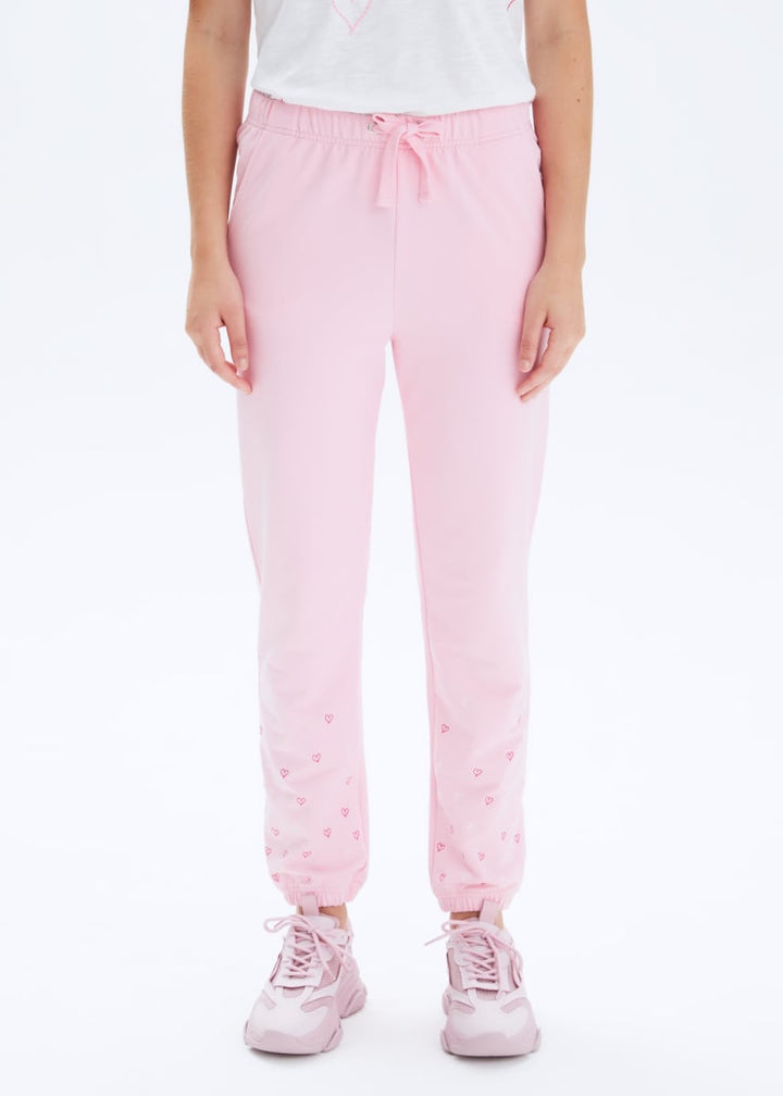 Heart Stitch P.E Sweatpants - Blush