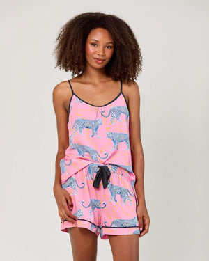 Cosmic Cheetah Cami Shorts Set - Pink