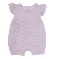 Ruffle Romper - Purple Basketweave