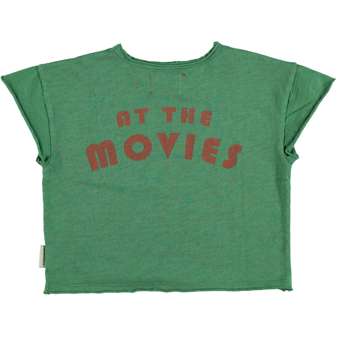 T-Shirt - Green w/Multicolor "At the Movies" Print