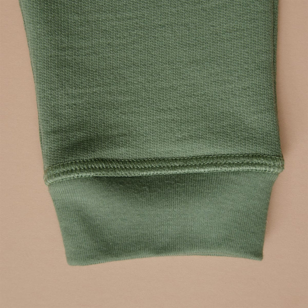 Organic Pima Cotton Sweatpants with Embroidery - Green