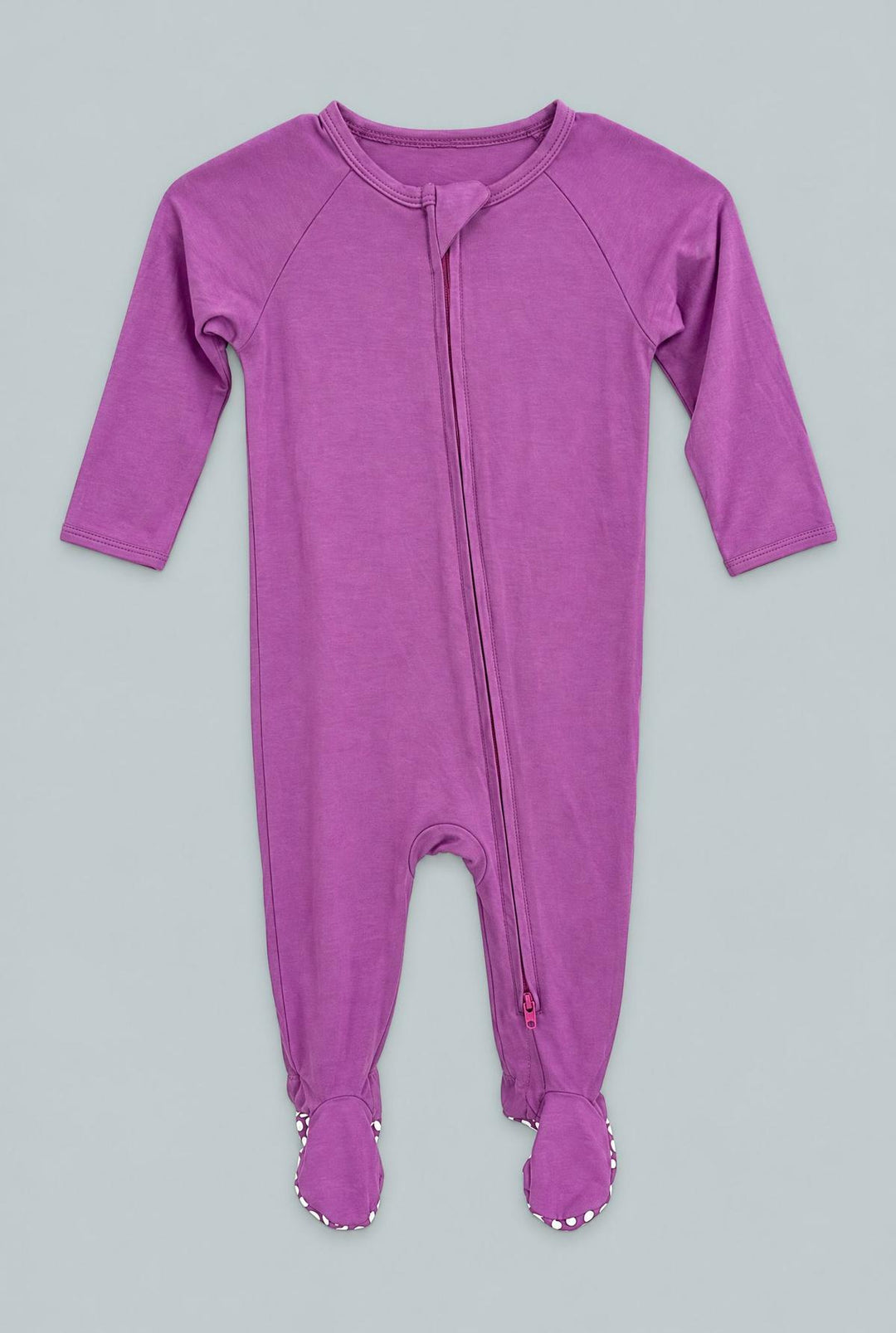 Zipper Footie - Fuchsia