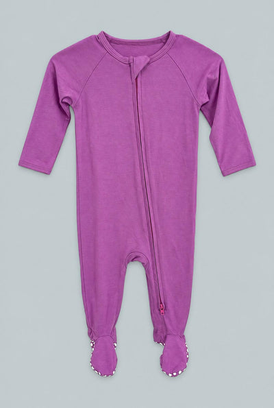 Zipper Footie - Fuchsia