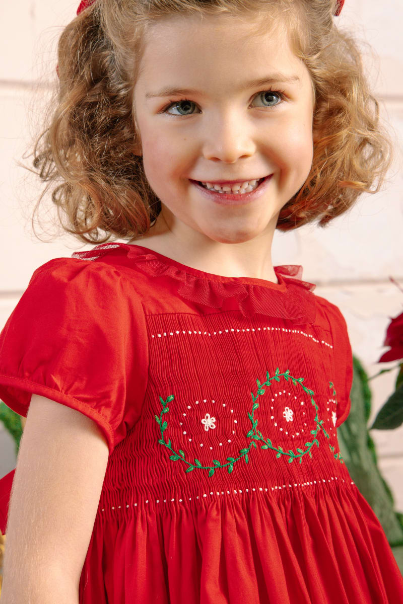 Sofia Smocked Dress - Red