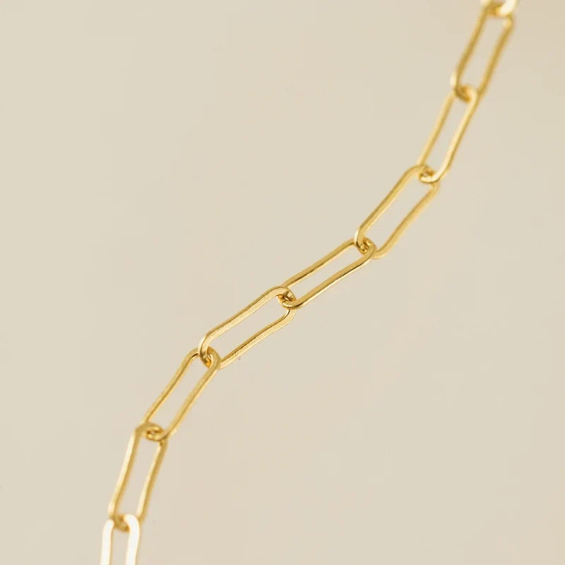 Paperclip Chain Gold-Filled Anklet - Gold