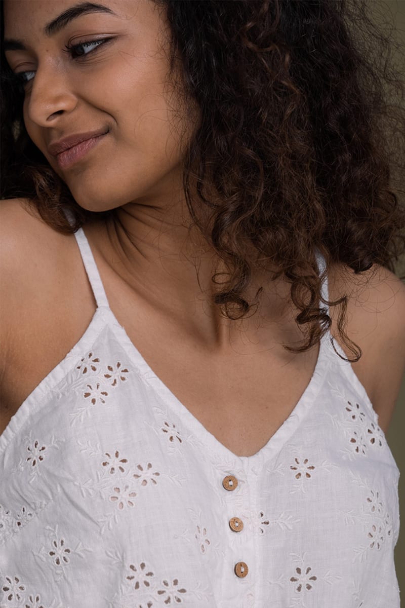 Pool Day Tan Lines Top - Coconut White