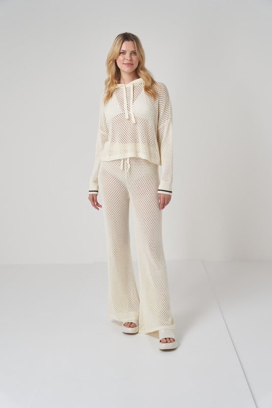 Open Stitch Trouser - Whipped Cream