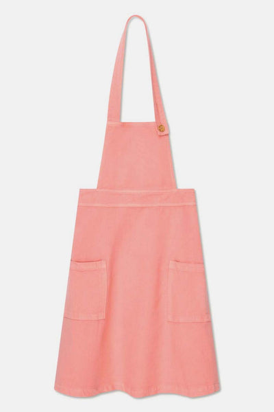 Rustic cotton one-shoulder dress - Coral