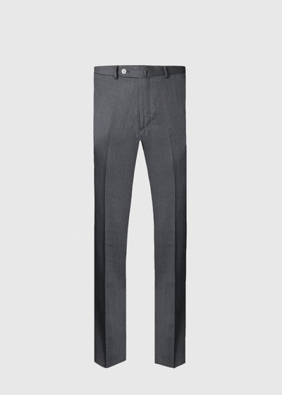 Soft Wool Twill Trouser - Mid Grey