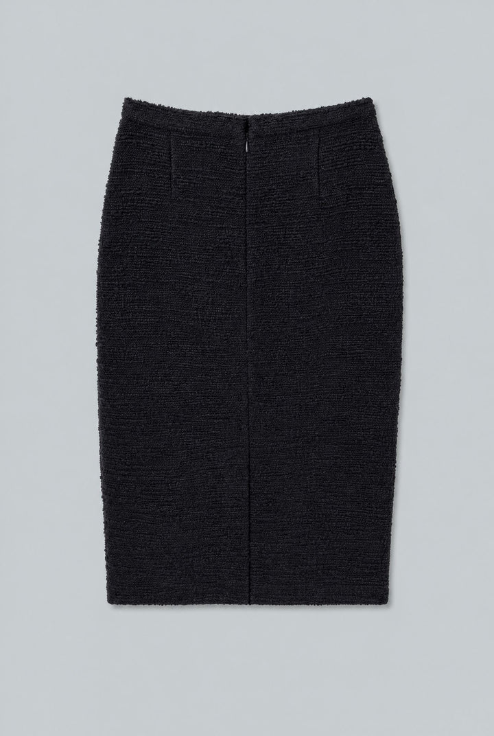 Valerie Tweed Midi Skirt - Black