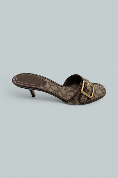 Margot Heeled Mules - Oak/Maple