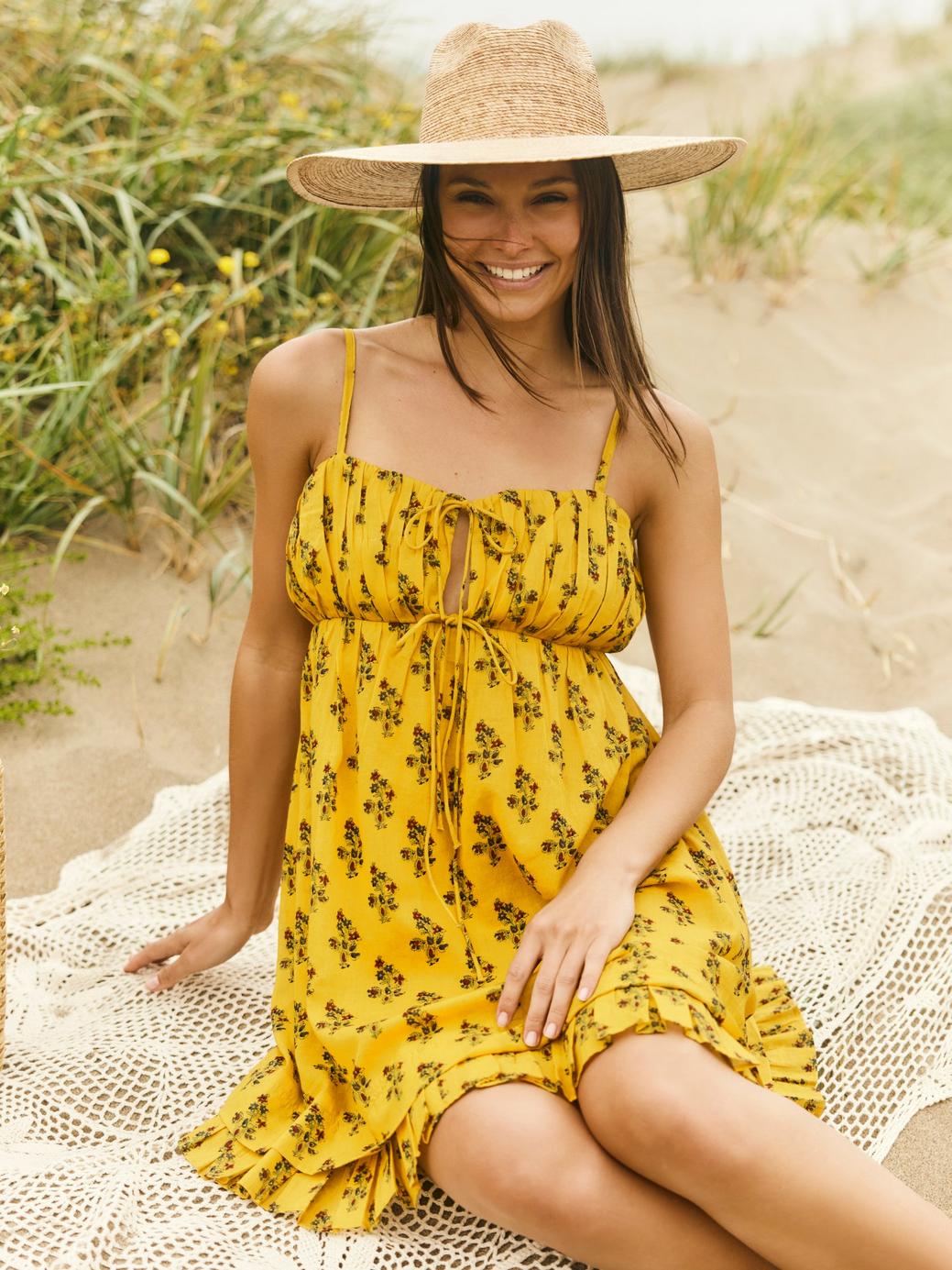 Andi Mini Dress - Mellow Yellow Flower Power