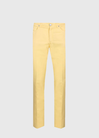 Linen & Cotton Five Pocket Pant - Yellow