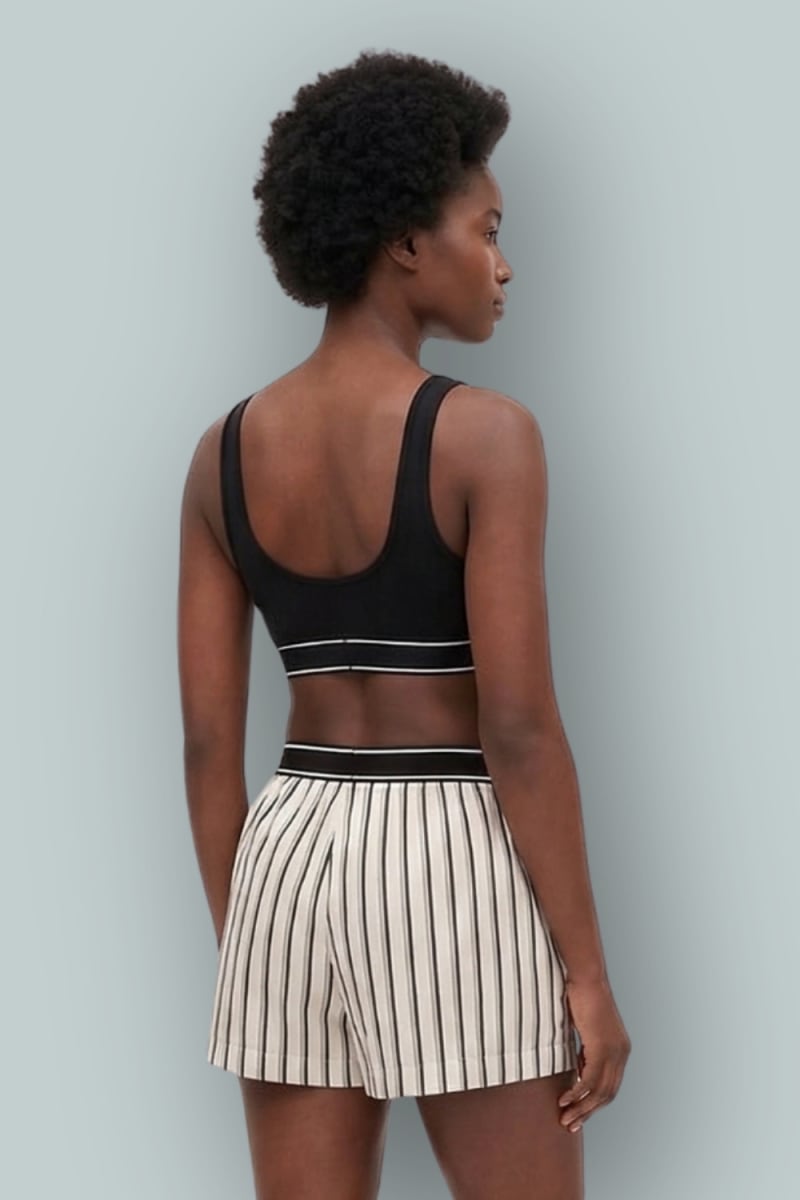 GAP × BÉIS Poplin Boxer Shorts - Khaki Black Stripe