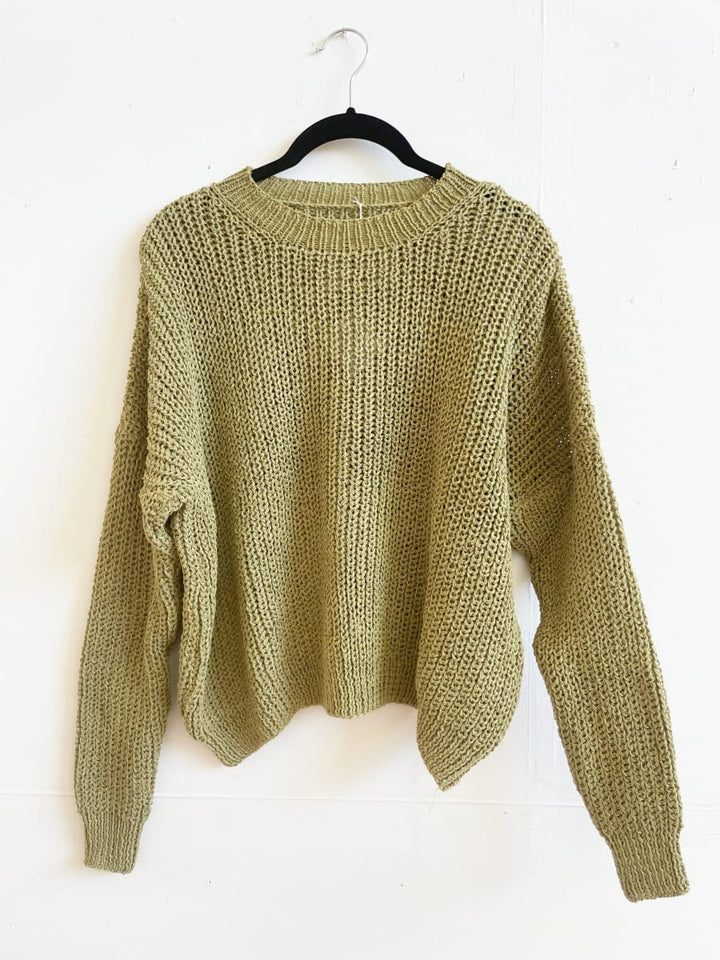 Chunky Sweater, Hand Knit & Natural Dyes - Green