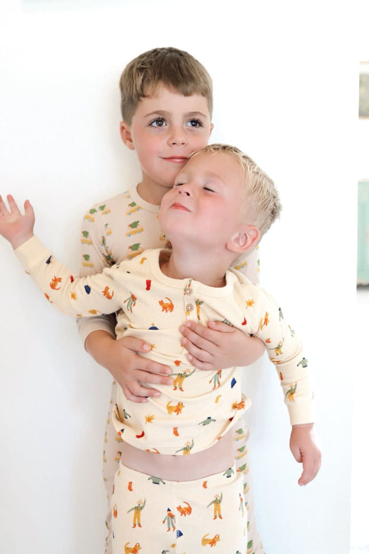 Fall Fun Henley Waffle Pajama Set - Infant