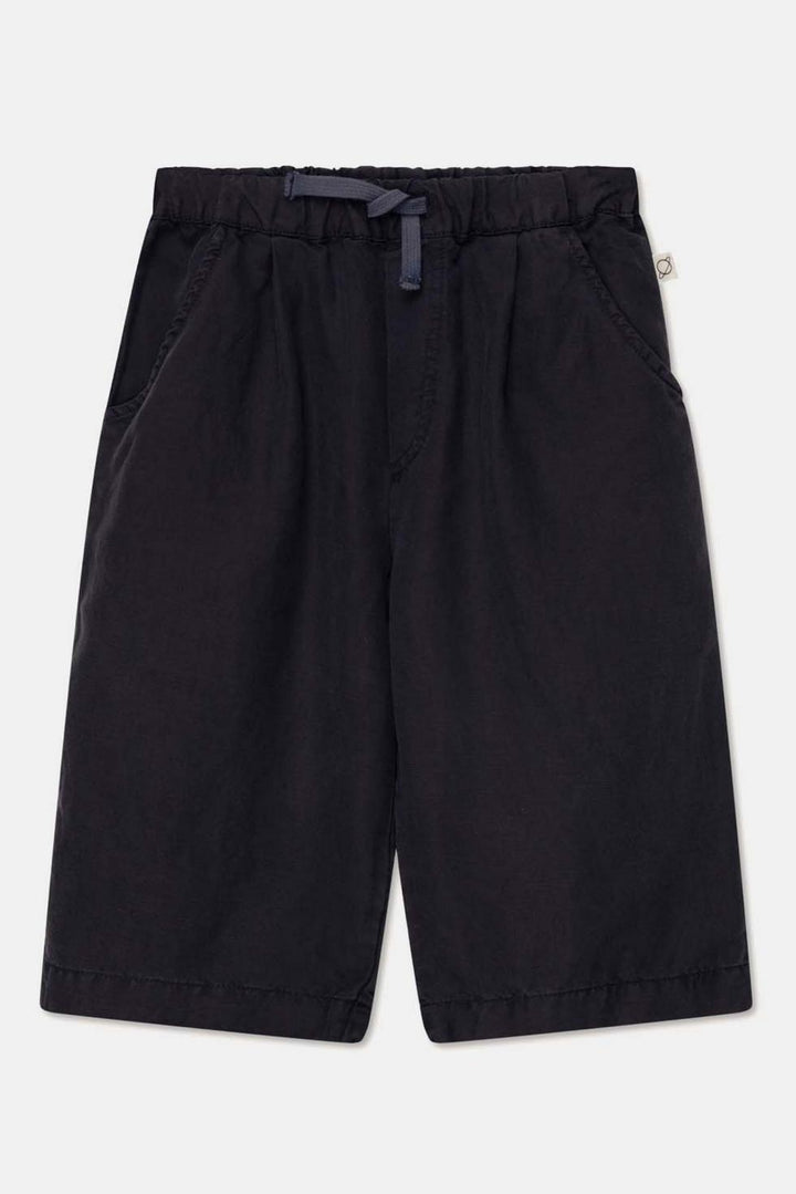 Tencel linen capri pants - Dark blue