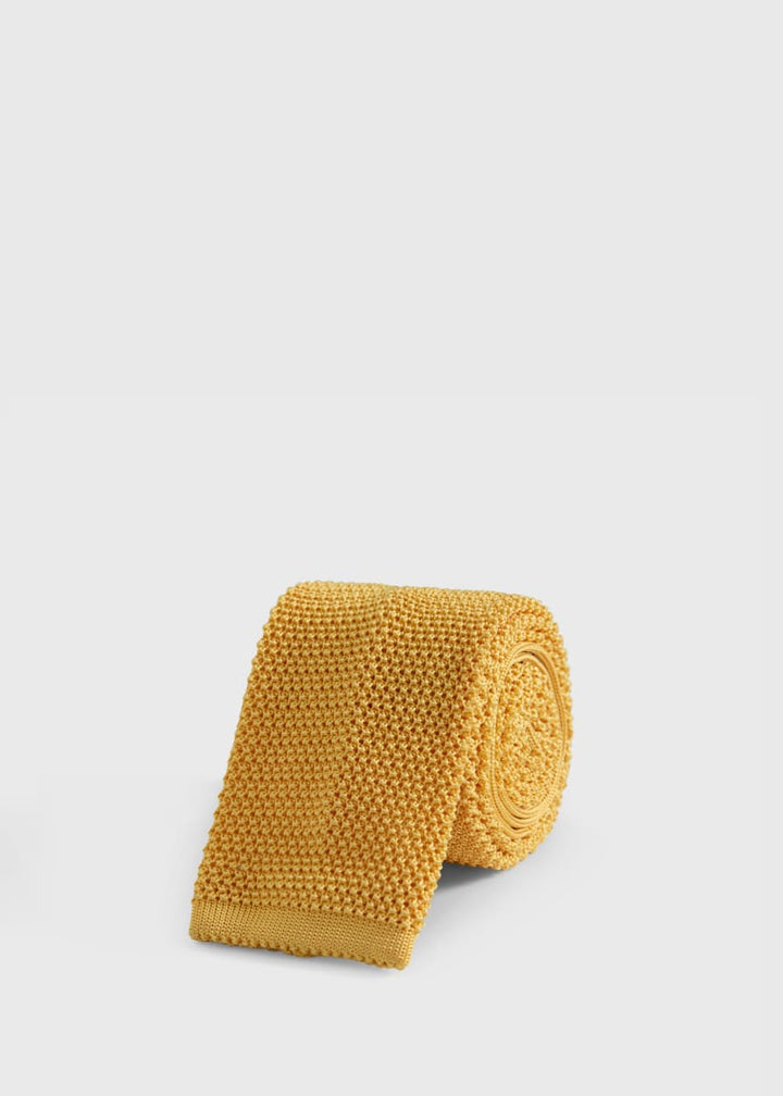 Silk Knit Tie - Yellow