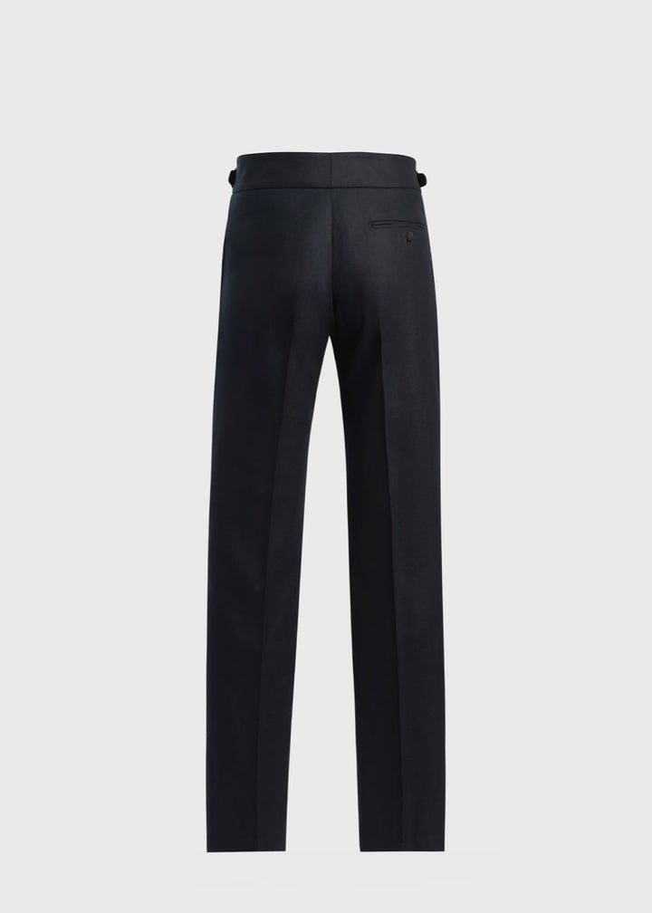 Super 100 Wool Flannel Gurka Pant - Black