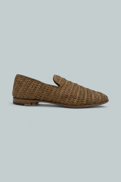 Venice Woven Slip On Shoes - Wood Brown