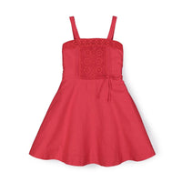 Crochet Trim Summer Dress - Summer Red