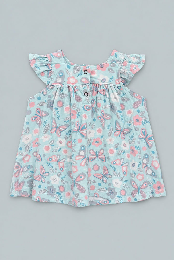 Ruffle Dress With Bloomer - Butterfly Aqua