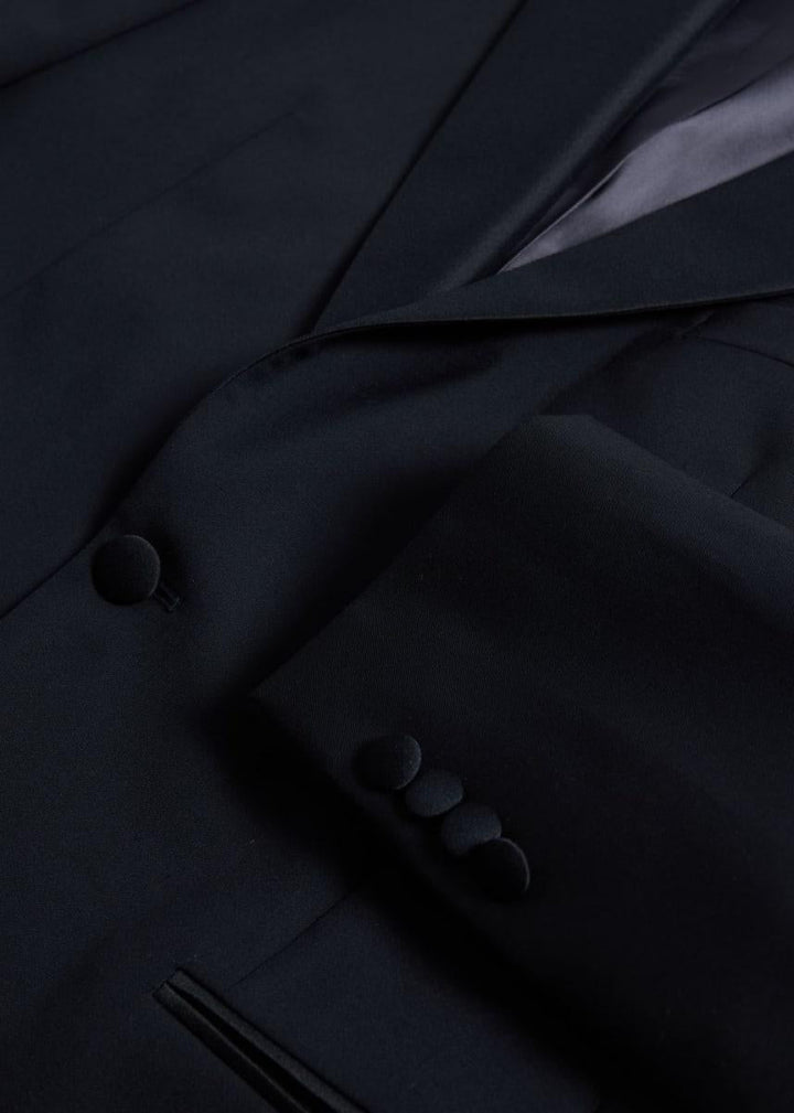 2Pc Peak Satin Lapel Tuxedo - Navy - 40 - Tuxedo