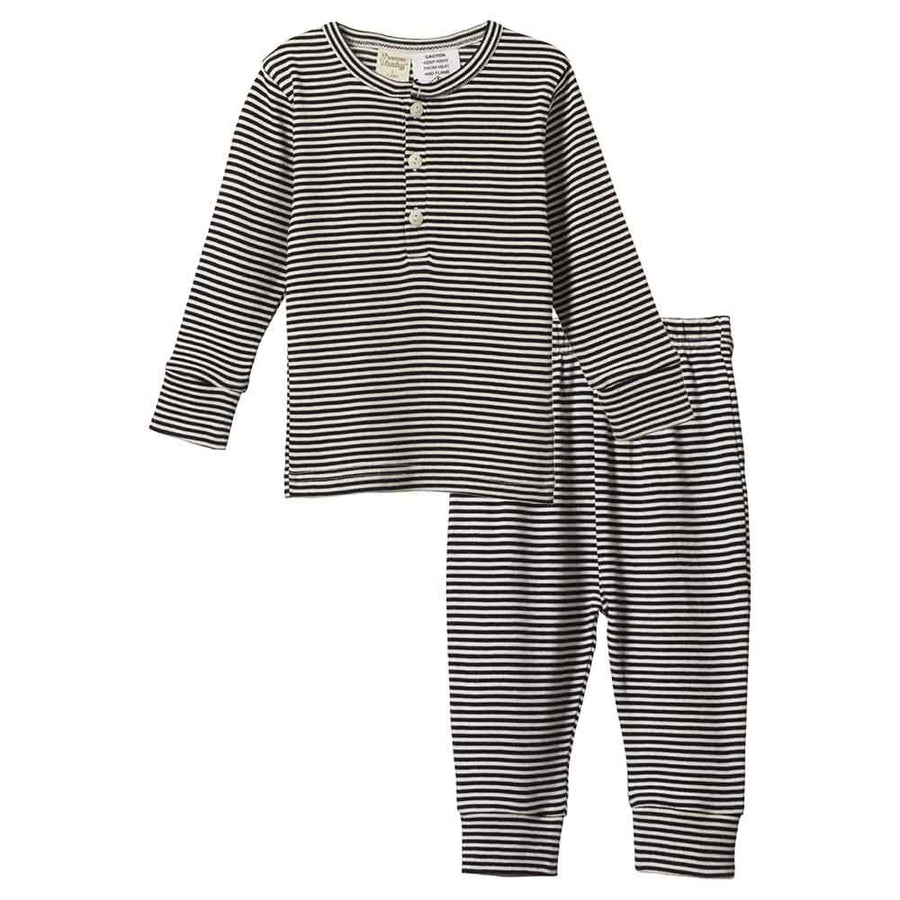 Long Sleeve Pajama Set - Navy Stripe Sleep + Lounge Nature Baby 