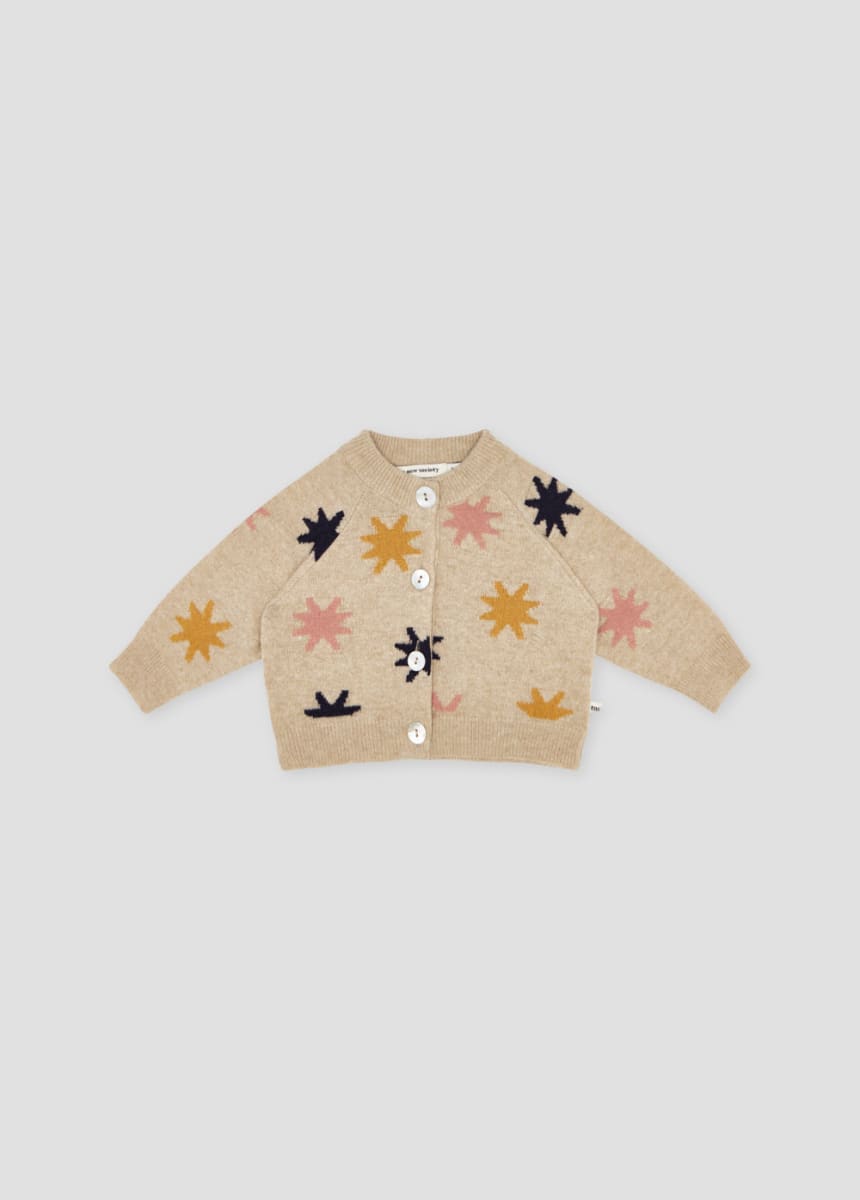 Lena Baby Cardigan - Stars Intarsia