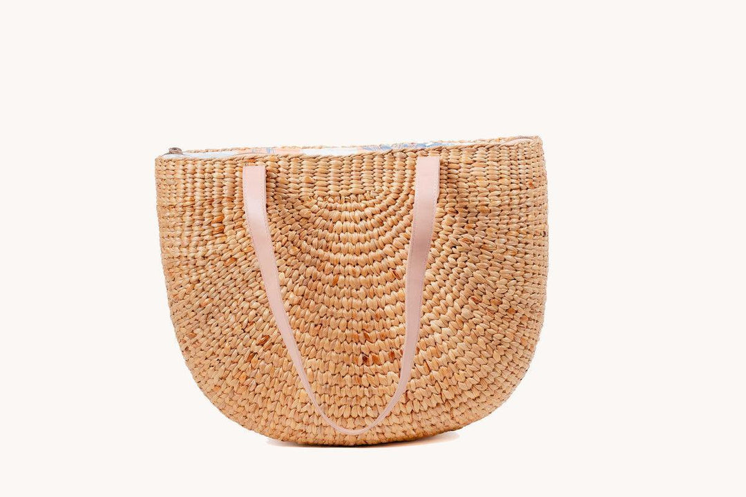 Caitlyn Palm Print Tote - Blush