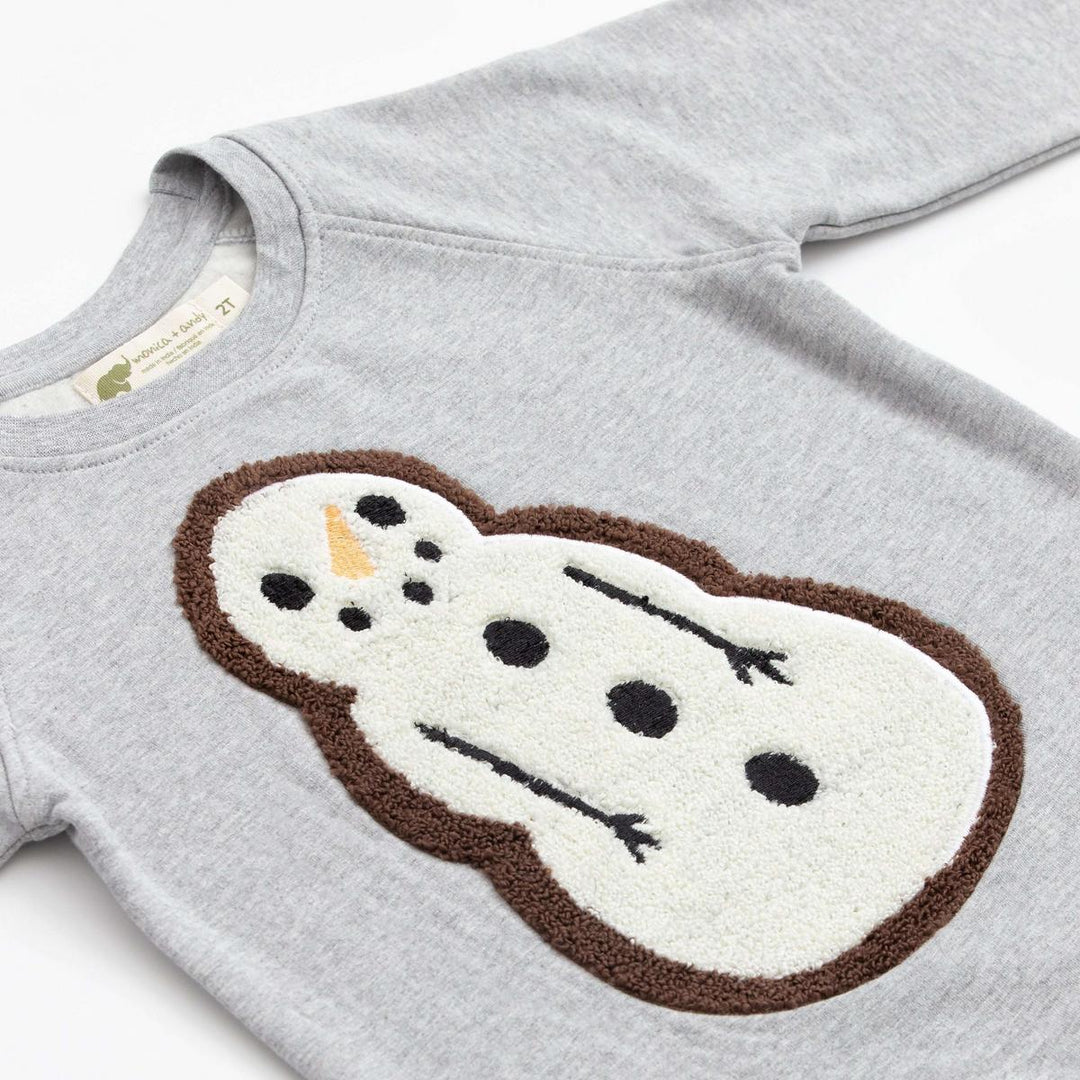 Embroidered Crewneck Sweatshirt - Let It Snowman